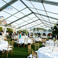 Tente de réception transparente de luxe pour mariages et événements en extérieur 10x20m 20x20m