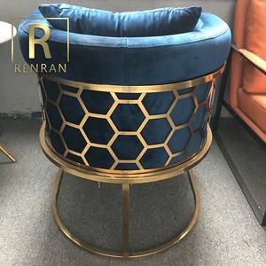 เก้าอี้พักผ่อนเดี่ยวทรงอ่างอาบน้ำหุ้มกำมะหยี่สีม่วง ดีไซน์ยุโรป ฝรั่งเศส ดีไซน์เดนมาร์ก หรูหรา สะดวกสบาย ขาทำจากสแตนเลส ดีไซน์โดดเด่นไม่ซ้ำใคร - Product Image 2