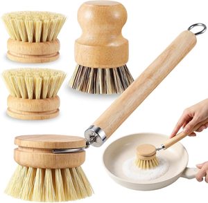 Custom Logo <b>Bamboo</b> Wooden Coconut Sisal Cleaning Dish Bottle Pot <b>Brush</b> Wooden Handle Cleaning <b>Brush</b> Set - Product Image 1