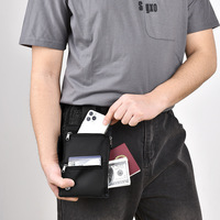 Porte-passeport de voyage ultra-fin portable, anti-vol RFID, portefeuille à suspendre à la ceinture