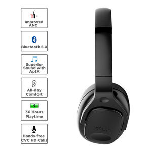 क्यूसीसी उच्च गुणवत्ता वाले फ्रैंक हेडफ़ोन हाइब्रिड शोर को गहरा बास और नरम ईयरमफ के साथ रद्द हेडसेट - Product Image 4