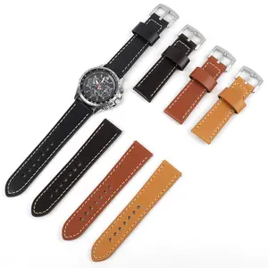 Thick Cow Leather Making Watch Strap with Black Coffee Tan Brown New Arrivals Genuine Leather Band Watch 18/20/22/24mm