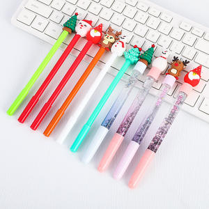 Christmas <b>Gift</b> Cartoon Kawaii Cute Silicone Soft Rubber Plastic Black Gel Ink <b>Pen</b> Wholesale Stationery - Product Image 2