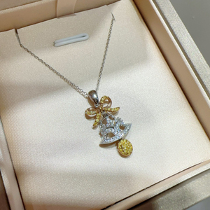 Nueva llegada 18K oro blanco diamante campana colgante oro sólido amarillo diamante oro relleno joyería para mujeres y niños regalo de Navidad - Product Image 5