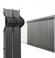 Clôture de jardin incurvée 3D de confidentialité latte de PVC en plastique utilisé pour le treillis métallique soudé