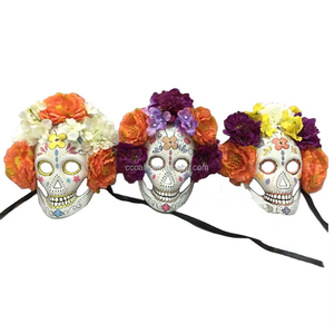 Maschera Maschile per Costume del Giorno dei Morti, Festival Messicano, Teschio di Zucchero - Product Image 1