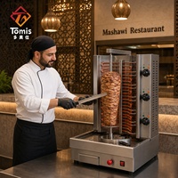 Machine à shawarma au gaz à 6 brûleurs, de qualité commerciale, en acier inoxydable, gril à kebab vertical, rôtissoire à viande pour la vente en gros