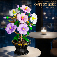 MJI 13118 Hibiscus Mutabilis Cotton Rose Blok Bunga Rakitan Hiasan Model Mainan Edukasi Anak Set Blok Bangunan Juguetes