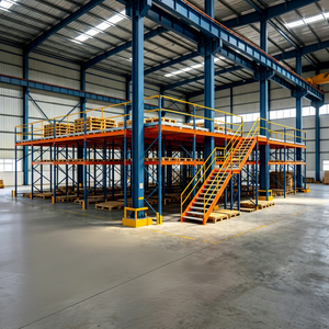 Steel Mezzanine Floor System with Stair and Guardrail for Industrial Warehouse Storage - Product Image 1