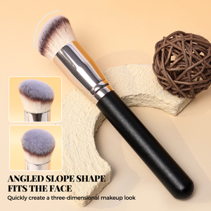 Bộ cọ trang điểm chuyên nghiệp cao cấp, chất liệu vegan, màu đen, 3 chiếc, in logo tùy chỉnh, bán buôn, kèm túi đựng. - Product Image 3