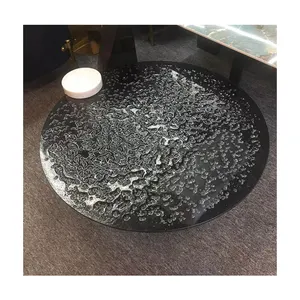 Fused glass top side table coffee round table supplier