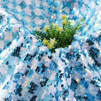 Jacquard Plaid Full Stereo Perlé Tissu Brodé Brillant Maille Damier Sequin Robe Brodée Jupe Tissu Chaîne Fil Teint