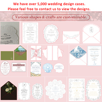 Carte d'invitation de mariage personnalisée en papier de coton fait main, avec motifs floraux et texte en relief, pour invités (finition gaufrée et débossée)