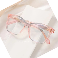 Vente chaude Vogue coloré dégradé carré lunettes Anti lumière bleue Prescription myopie optique TR90 CP Metalcore lunettes cadre