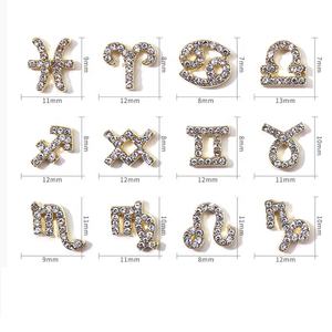 Gran oferta, adorno de aleación de 12 constelaciones para decoración de <span class=keywords><strong>uñas</strong></span>, accesorios de manicura de belleza 3D para <span class=keywords><strong>uñas</strong></span> - Product Image 2