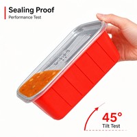 Boîte à lunch micro-ondable de 900 ml, récipient alimentaire en plastique anti-fuite pour la préparation des repas au bureau et les portions familiales