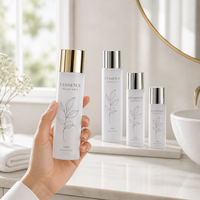 Flacon de parfum en verre rond, flacon de lotion essentielle, 100 ml-250 ml, flacon pulvérisateur transparent avec couvercle brillant or/argent/noir