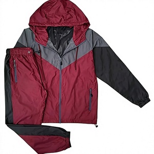 OEM Custom <b>Men's</b> Outdoor Waterproof Sports Polyester Nylon Print Reflective Windbreaker <b>Track</b> <b>Jacket</b> and Pants Set Tracksuit <b>Men</b> - Product Image 1