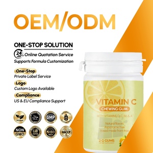 OEM ODM Private Label Multivitamin Vitamin C Functional Chewing <strong>Gum</strong> with Vitamins D B6 a for Immune Support Lemon Flavor 2g <strong>Gums</strong> - Product Image 1