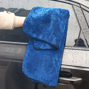 Serviette de lavage auto en microfibre corail 80x50cm bleu roi, tissu de nettoyage épaissi pour le detailing automobile - Product Image 3