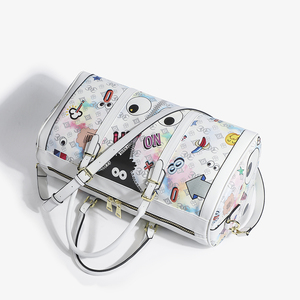 <span class=keywords><strong>Sac</strong></span> bandoulière femme en <span class=keywords><strong>cuir</strong></span> PU grande capacité, motif dessin animé graffiti, style mode, idéal pour <span class=keywords><strong>voyage</strong></span> et week-end - Product Image 5