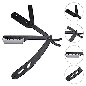 New Barber <b>Razors</b> High Quality Personalized Men's <b>Straight</b> <b>Razor</b> Stain Less Steel Solid Color Black Shaving <b>Razors</b> For Barber - Product Image 1