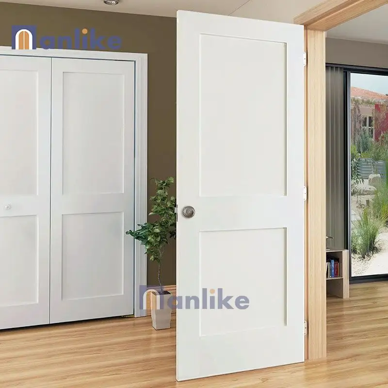 Anlike avrupa tasarım ucuz fiyat paneli yatak odası iç beyaz gömme çerçeve Modern Mdf iç ahşap kapılar