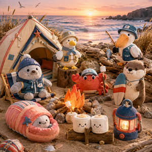 Giocattoli di Peluche Personalizzati per <span class=keywords><strong>Spiaggia</strong></span> e Campeggio per Negozi di Regali, Regali di Foca, Granchio e Lontra in Tessuto Riciclato, Pronti per la Vendita al Dettaglio, Consegna Rapida - Product Image 1