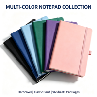 Carnet de voyage personnalisé avec logo, format A5/A6, en cuir PU, reliure cousue, pages intérieures colorées, couverture en cuir portable, journal promotionnel