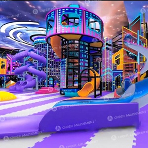 Parque de Juegos Infantil Interior Neón de Cheer <span class=keywords><strong>Amusement</strong></span>, Equipo de Juego Suave Personalizado de Fábrica con Tobogán LED - Product Image 5