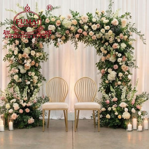 Chaise de salle à manger moderne en acier inoxydable doré pour cérémonie de mariage et réception - Product Image 1