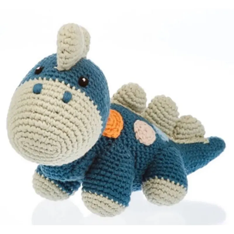 2024 Hand Crochet Dragon Toy Novo Design Malha Design Dinossauro Brinquedos para bebês companheiro