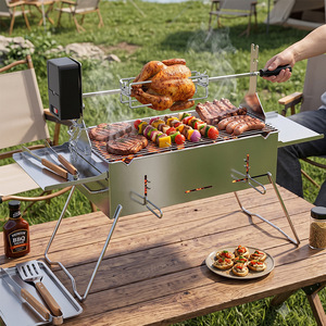 Portable Stainless Steel Barbecue Grill 304 Electric Rotisserie Folding Outdoor Camping Grill - Product Image 1