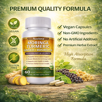Complément Alimentaire Herbal Moringa Curcuma Gingembre Boswellia Capsules Soutien Immunitaire Antioxydant Énergie Soutien Énergétique Sureau Réglisse 60