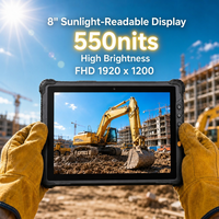 Nouvelle tablette robuste Android 8 pouces IP65 MediaTek 8 Go + 128 Go avec batterie détachable 10000 mAh, tablette PC industrielle robuste IP65