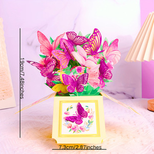 Nouvelle conception de carte de vœux en papier 3D avec motif floral, impression UV et estampage or, à faire soi-même pour la fête des mères - Product Image 4