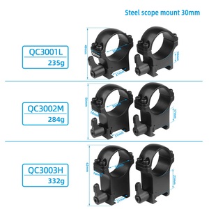 Anillas de Montaje para Mira Telescópica de Acero de Altura Ajustable y Liberación Rápida, Base Resistente de 21 mm para Caza al Aire Libre y Actividades Tácticas - Product Image 1