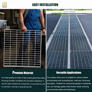 Grille de sol industrielle rectangulaire en acier au carbone premium, galvanisée à chaud au Vietnam, à surface dentelée, garantie 1 an - Product Image 5