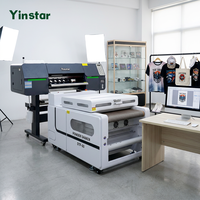 Imprimante DTF automatique Yinstar 60 cm entièrement automatique pour textiles numériques, machine à t-shirts, pigment A2, logo de casquette, 2 têtes I3200, avec système de secouage de poudre