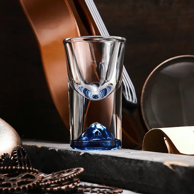 Kreative blaue Eisberg basis Wein Whisky Tasse Dicker Berg boden Glas Tasse Schnaps glas