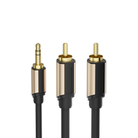 Câble audio stéréo Y OEM 3,5 mm mâle-mâle avec conducteur en cuivre nu, longueur 5 m, pour lecteur DVD, haut-parleur et système home cinéma