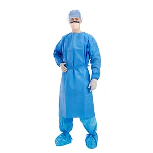 Vestido cirúrgico de tecido sms, vestido cirúrgico de hospital cirúrgico, fornecedores médicos haixin health ce