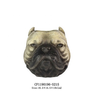Hars Dier Hoofd 3D Franse Bulldog Standbeeld Hond Hoofd Bloem Vaas Home Decor - Product Image 6