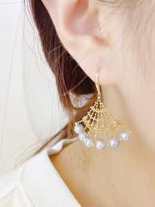 Ensemble de bijoux Lerca en or massif 18 carats, dentelle tissée, perle naturelle <span class=keywords><strong>Madama</strong></span>, bijoux fins AU750, vente en gros - Product Image 6