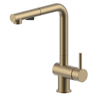 Robinet de cuisine doré extractible à poignée unique, mitigeur de luxe en laiton pour évier de cuisine, design moderne pour usage domestique