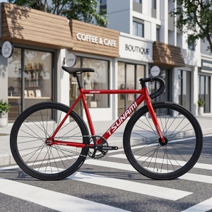 Vélo de course à une vitesse TSUNAMI SNM100 <span class=keywords><strong>Fixie</strong></span> avec cadre en alliage d'aluminium, fourche et pédales en aluminium, léger - Product Image 1