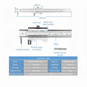 เวอร์เนียร์คาลิปเปอร์สแตนเลสแบบเขียนเส้นขนาน 0-200 มม. หน้าปัดพลาสติก - Product Image 1
