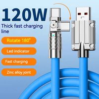 Cable USB de datos Universal personalizable multifunción 3 en 1 120W 6A Cable de carga USB súper rápido para Micro tipo C
