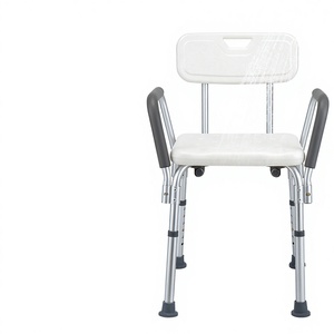 <b>Bathroom</b> <b>Stool</b> Aluminum Alloy Silver Adjustable Height Non Slip For Elderly Pregnant Disabled Shower Toilet Use - Product Image 5