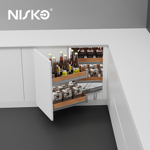 Nisko Aluminum Wood Kitchen Cabinet Plate Drying Cabinet Organizer Pull Out Pot and <strong>Pan</strong> Storage Rack Storage <strong>Drawer</strong> - Product Image 5